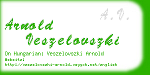 arnold veszelovszki business card
